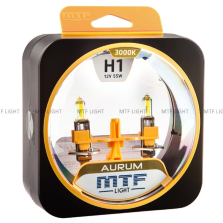 Лампа галогенная 12V MTF H1 серия AURUM, 55W, к-т.