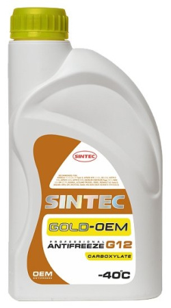 Sintec Антифриз -40 GOLD G12+ (желтый) 1 кг (12) (800525)
